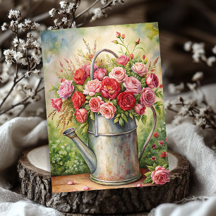 Papier Mousseline Bouquet vintage de roses rouges shabby en boîte mé
