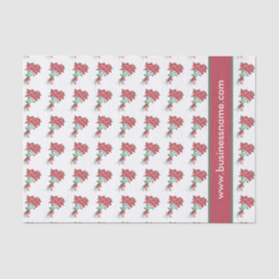 Papier Mousseline Bouquets de roses rouges Texte personnalisé