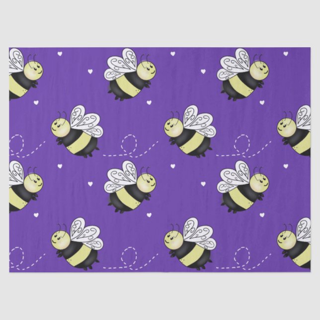 Papier Mousseline Bourdon Violet (Recto)