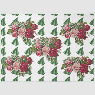 Papier Mousseline Bourgogne Rouge Rustique Rose Mariage campagnard F