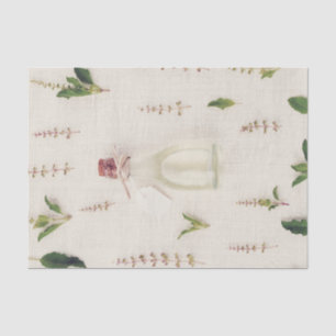 Papier Mousseline Bouteille en verre d'herbes séchées sur fond de te