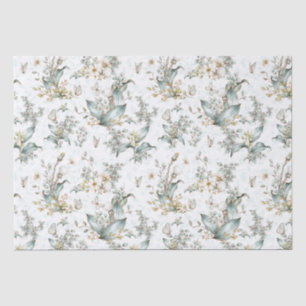 Papier Mousseline Bouteilles florales vintages Boho Découpage