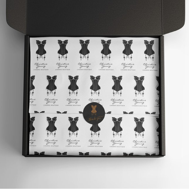 Papier Mousseline Boutique de la Corse Noire Logo Papier Tissu (Créateur téléchargé)