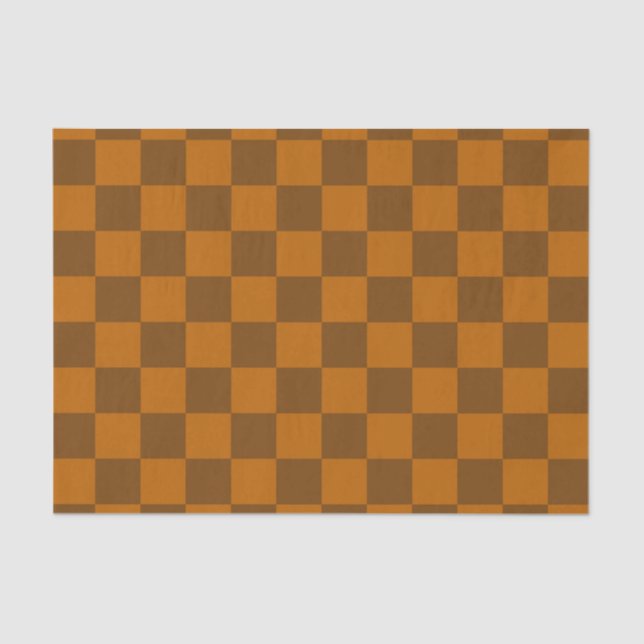 Papier Mousseline Bouton À damiers Brown (Recto)