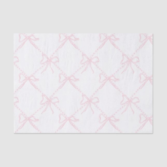 Papier Mousseline Bow rose et blanc, ruban grand-millénaire (Recto)