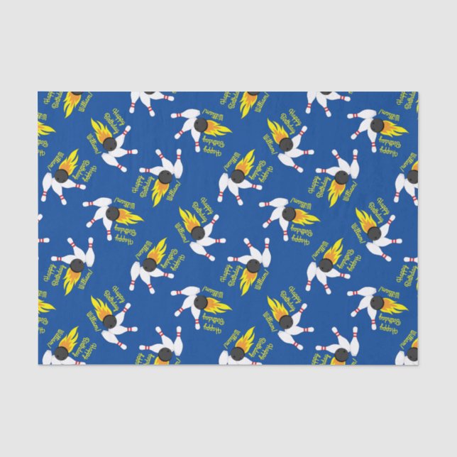 Papier Mousseline Bowling Anniversaire de enfant Party Cute Sports (Recto)