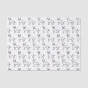 Papier Mousseline Boxe blanche mignonne Motif de dessin de chien
