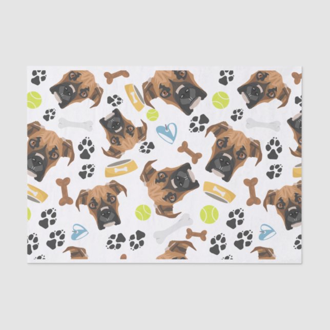 Papier Mousseline Boxeur de sourire de chien (Recto)