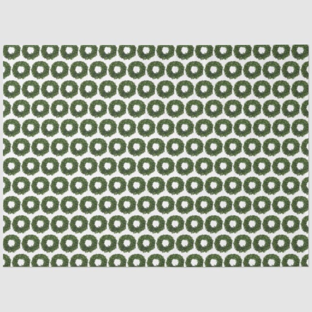 Papier Mousseline Boxwood peint à la main Wreath Motif Noël (Recto)