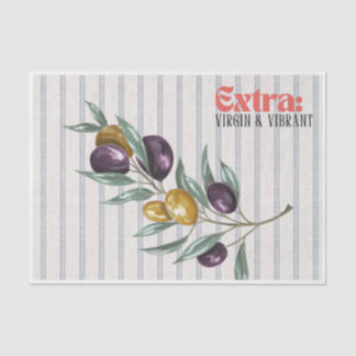 Papier Mousseline Branche d'olive méditerranéenne vibrante extra vie