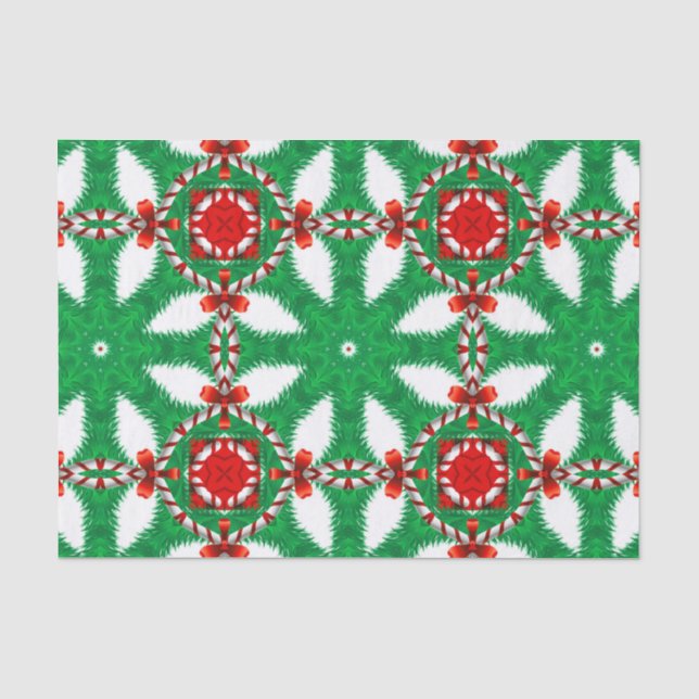Papier Mousseline Branches de pin sucre de canne Bow rouge Cravates  (Recto)