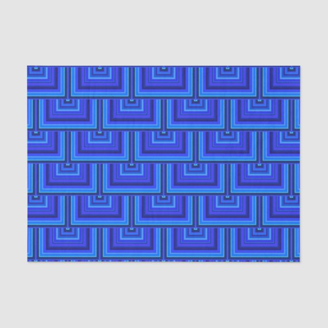 Papier Mousseline Brayures bleues carré motif (Recto)