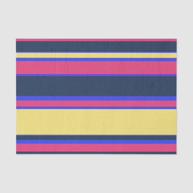 Papier Mousseline Brayures rose, jaune et bleue (Recto)