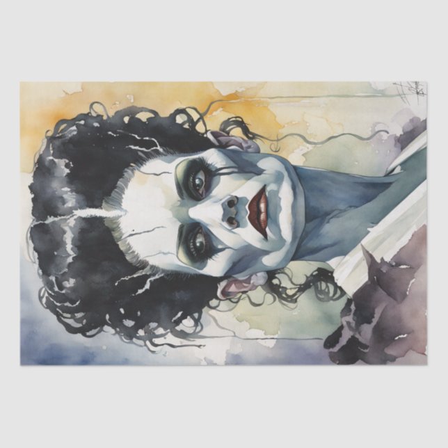 Papier Mousseline Bride aquarelle de Frankenstein (Recto)