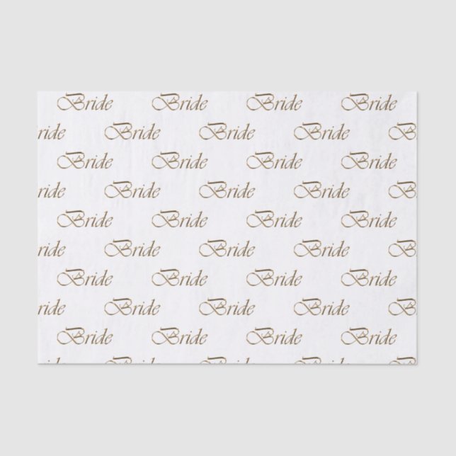 Papier Mousseline Bride écriture or calligraphie motif élégant chic (Recto)