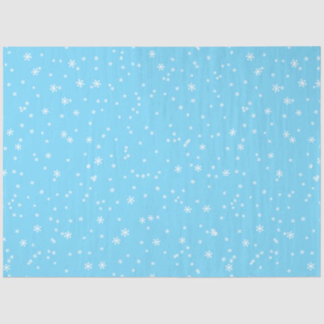 Papier Mousseline Bright Blue Elegant Winter Snowflakes (Recto)