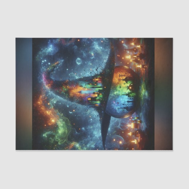 Papier Mousseline Bright Mystical Witch's Casquette Decoupage Paper (Recto)