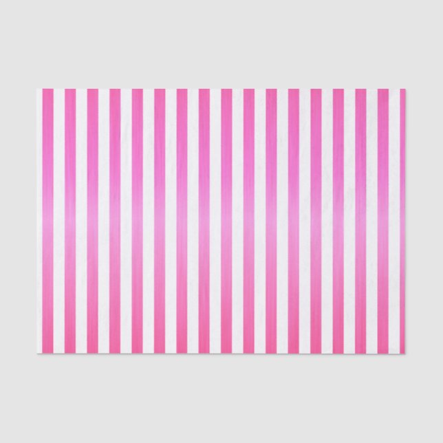 Papier Mousseline Bright Pink and White Strips (Recto)