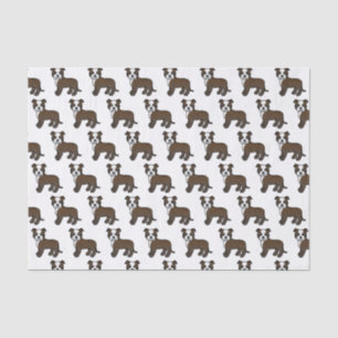 Papier Mousseline Brindé Et Blanc Staffie Cute Motif Cartoon Chien