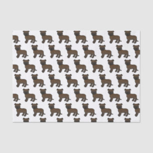 Papier Mousseline Brindle Anglais Staffie Cute Cartoon Chien Motif