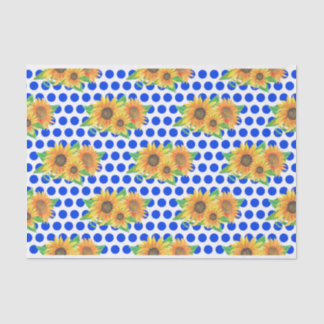 Papier Mousseline Broderie florale de tournesol