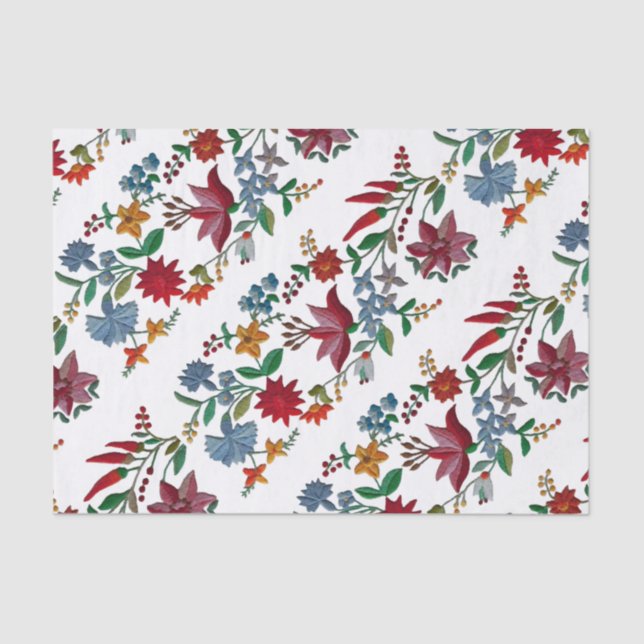 Papier Mousseline Broderie Folkart hongroise (Recto)