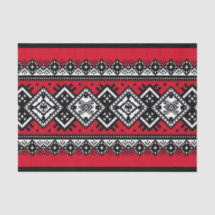 Papier Mousseline Broderie rouge