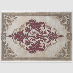 Papier Mousseline Bronze de Bourgogne Baroque Démasqué Motif Orné
