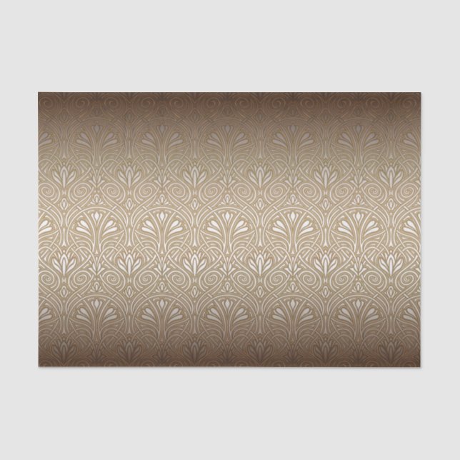 Papier Mousseline Bronze, or, nouveau d'art, art déco, cru, patte (Recto)