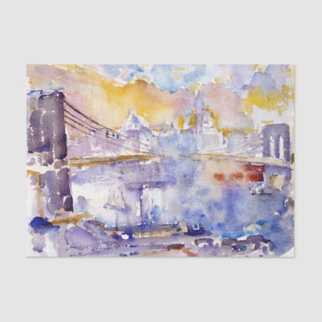 Papier Mousseline Brooklyn Bridge (New York) (par John Marin) (Recto)