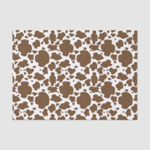 Papier Mousseline Brown Cow Spots Faux Cowhide Motif