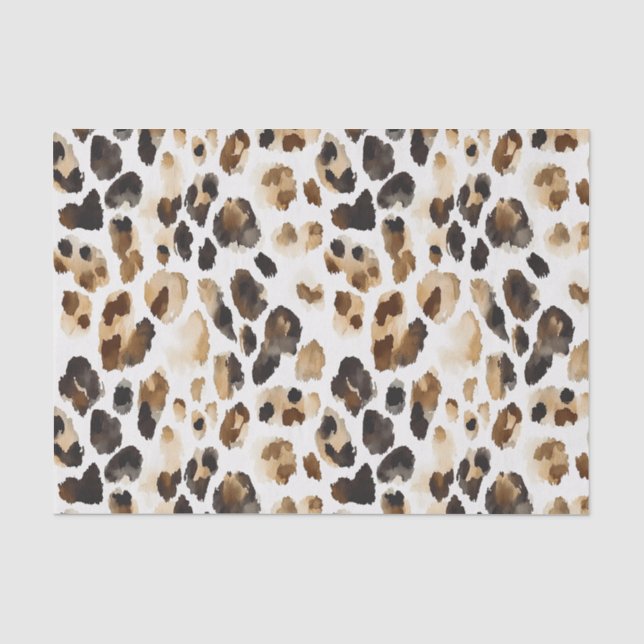 Papier Mousseline Brown Crème léopard animal (Recto)