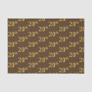 Papier Mousseline Brown, Faux Gold 20th (Vingtième) Event