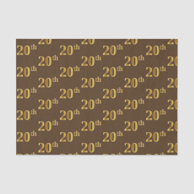 Papier Mousseline Brown, Faux Gold 20th (Vingtième) Event (Recto)