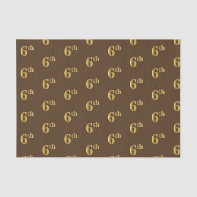 Papier Mousseline Brown, Faux Gold 6e (Sixième) Event Tissue Paper (Recto)
