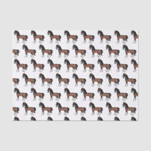 Papier Mousseline Brown Gypsy Vanner Clydesdale Shire Horse Motif
