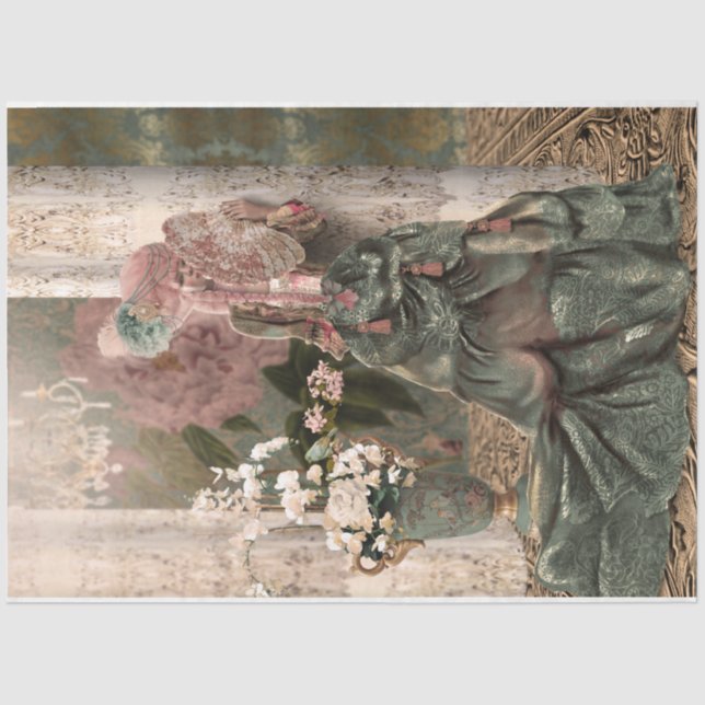 Papier Mousseline Brown Mary Antoinette Portrait Ornat Dame (Recto)