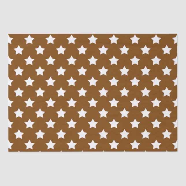 Papier Mousseline Brown White Stars Motif décoratif (Recto)