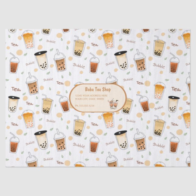 Papier Mousseline Buble Thé Business Blanc (Recto)