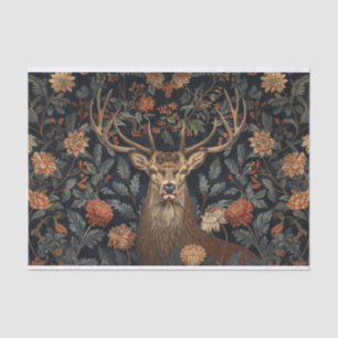 Papier Mousseline Buck with Antlers and Flowers Decoupage