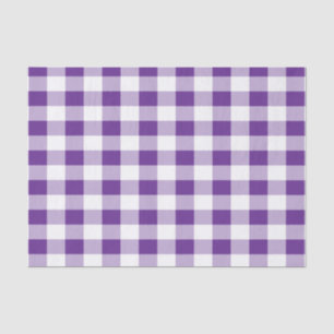 Papier Mousseline Buffalo Check Plaid Purple et Motif blanc