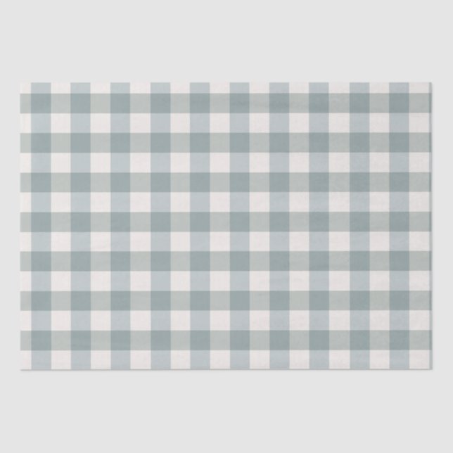 Papier Mousseline Buffalo Plaid Country Farmhouse Vert Blanc (Recto)