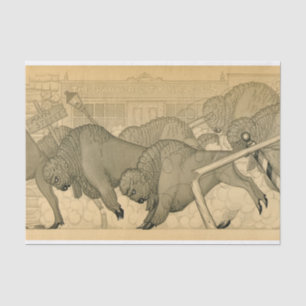 Papier Mousseline Buffalo Stampede, Savage Iowa, 1923 par Grant Wood