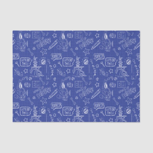 Papier Mousseline BUGS BUNNY BUILDERS™| Sketch Blueprint Pattern (Recto)