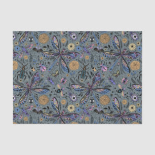 Papier Mousseline Bugs de Doodle sur le gris de latte