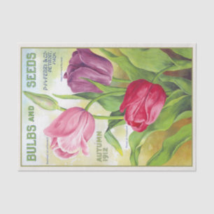 Papier Mousseline Bulbes et graines vintages 1912 Tulipes