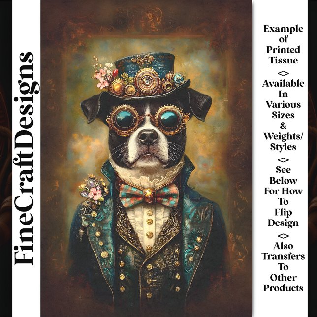 Papier Mousseline Bulldog floral irrégulier à vapeur Bulldog AU2 Déc (Créateur téléchargé)