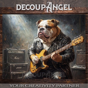 Papier Mousseline Bulldog Rockstar - Hor. - Découpage -