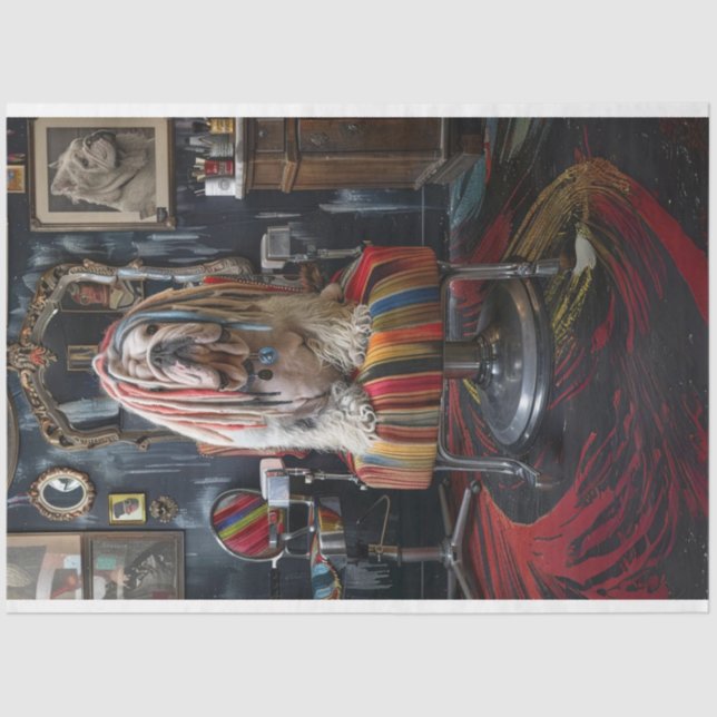 Papier Mousseline Bulldog Vibrant Verrouillages de la peur Découpage (Recto)