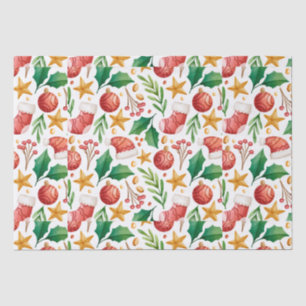 Papier Mousseline Bulles rouges de Noël, pièces de poinsettia et